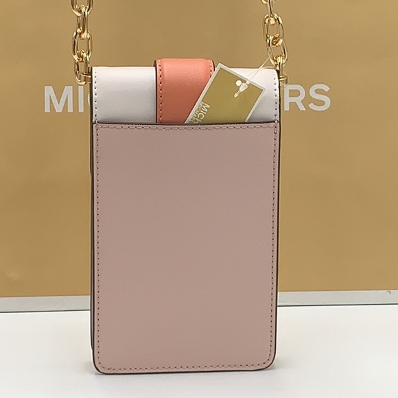 MICHAEL KORS Carmen Small Color-Block  Phone Crossbody Bag POWDER BLUSH MULTI - Picture 10 of 16